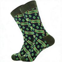 Nouvelle collection 2026 : Chaussettes fantaisie pour hommes, motif tricoté durable, symbole du dollar et drapeau national américain