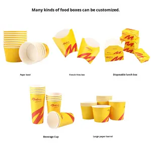 Boîte à emporter en papier <span class=keywords><strong>kraft</strong></span> personnalisable jetable commerciale Snack BBQ résistant à l'huile pour poulet frit coréen pour les industries alimentaires - Product Image 2