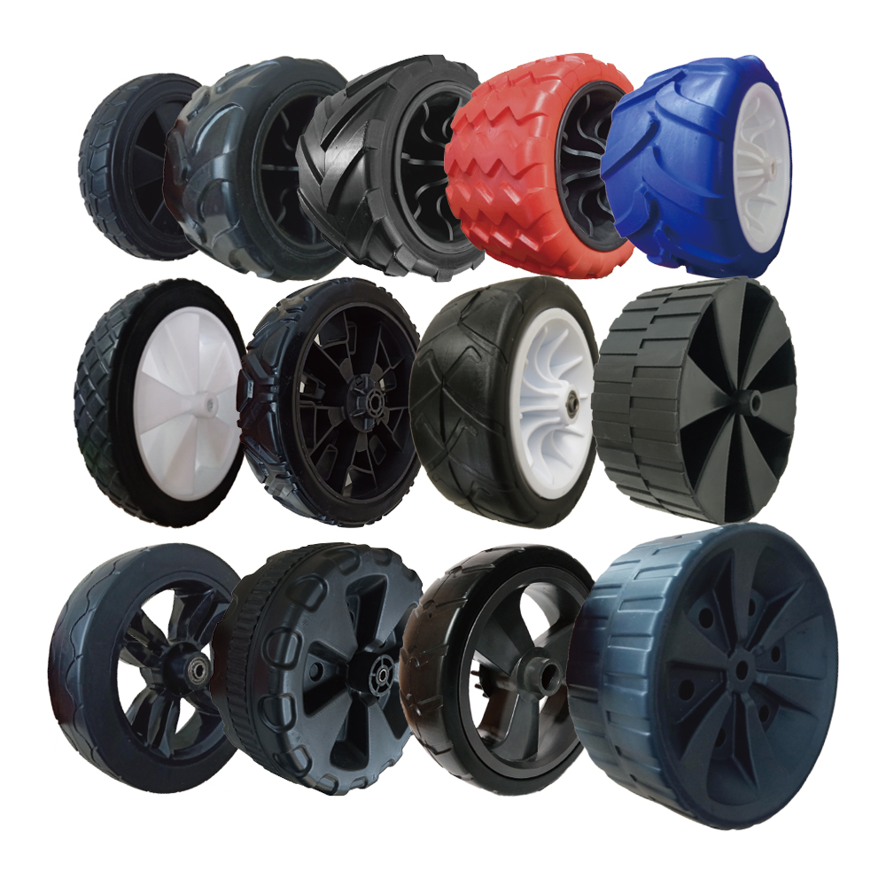 Small Solid Rubber Plastic PU Foam Wheel for Camping Wagon Camping Cart Folding Utility Cart Wagon