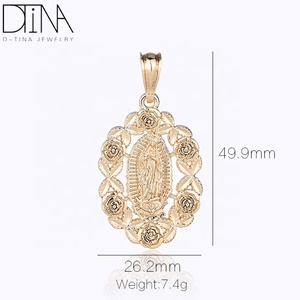 Vendita Diretta dalla Fabbrica, Raffinato Ciondolo <span class=keywords><strong>Madonna</strong></span> Rosa in Oro - Product Image 6
