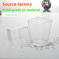 Vente en gros de gobelets jetables en plastique PS à double peau avec couvercles, design élégant pour pouding, mousse, lait, thé, gâteau