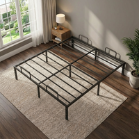 Cadre de lit plateforme inclinable moderne en métal, couleur personnalisable, tailles Queen/Full, design durable et confortable, garantie 3 ans, pour hôtel