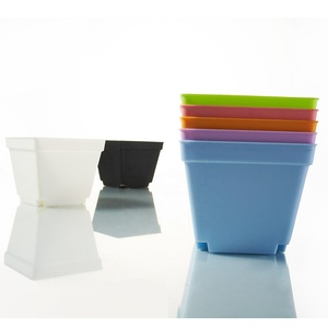 Trang Trí Nội Thất Vườn Nhỏ Giá Rẻ Đầy Màu Sắc Vuông Nhựa Mọng Nước Hoa Chậu Trồng Trong Số Lượng Lớn - Product Image 5