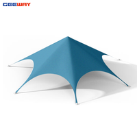 Carpas Araña Personalizadas de Fábrica 12m Carpa Sombra de Estrella Araña Hexagonal Impermeable Toldo en Forma de Estrella para Playa