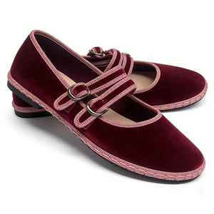 <span class=keywords><strong>Ballerine</strong></span> da Donna in Velluto di Lusso con Doppio <span class=keywords><strong>Cinturino</strong></span> Regolabile, Comode, Antiscivolo, a Punta Chiusa, Morbide, Scarpe Autunnali Slip-On - Product Image 6