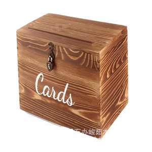 Wooden <b>Card</b> Storage <b>Box</b> Rectangle Engraved Office Organizer <b>Wedding</b> Gift <b>Card</b> Holder - Product Image 5