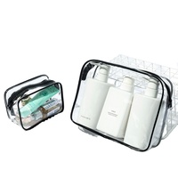Grande Capacité Voyage PVC Transparent Étanche pour Trousse de Toilette Fermeture à Glissière Logo Personnalisé Clair Maquillage Cosmétique Pochette pour la Beauté
