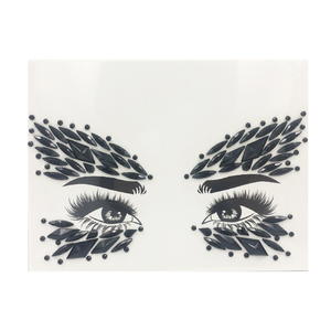 Festival Halloween Temporaire Noir Gem Visage Corps Bijoux Autocollants Strass Tatouage Autocollants - Product Image 1