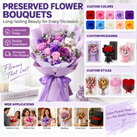 Bouquet de fleurs éternelles faites à la main en gros, directement de l'usine, roses éternelles, Noël, Thanksgiving, fleurs personnalisées OEM ODM