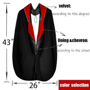 Meilleure Vente – Capuche Doctorale Unisexe avec Passepoil Doré, Couleurs Riches, Robe Académique Universitaire Durable pour la <span class=keywords><strong>Remise</strong></span> des Diplômes de Doctorat - Product Image 5