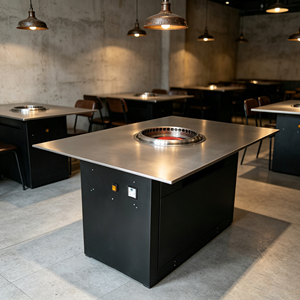 Table de barbecue commerciale Jilu en acier inoxydable, facilement démontable, sans fumée, auto-purifiante, avec échappement inférieur pour la restauration - Product Image 5