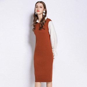 Hàn Quốc Phong Cách Đầu Mối-Chiều Dài Trang Phục Chính Thức Ren Trang Trí Thoáng Khí Vải Len Tự Nhiên Phía Trước <span class=keywords><strong>Beaty</strong></span> Không Tay Thiết Kế Cho Mùa Đông - Product Image 2