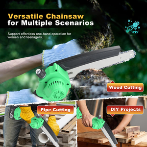 Mini tronçonneuse sans fil 20V sans balais, qualité professionnelle et bricolage, avec guide-chaîne de 6 et 8 pouces pour la coupe du bois, modèle CS-200A sans balais sans fil - Product Image 6
