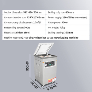 DZ-400 Commercial Electric Single-Chamber Vacuum Sealer Food Vacuum Packing Machine for Foil Pouch for Commodity Storage - Product Image 4