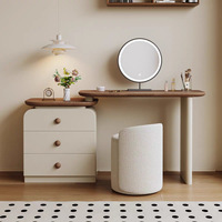 Commode de chambre convertible de style Mid-Century avec plateau rétractable et rangement multi-tiroirs en bois de frêne