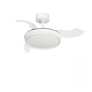 Ventilateur de plafond LED moderne blanc avec lames de 36/42 pouces, dimmable, 220V, rétractable, télécommande, avec lumière pour chambre à coucher - Product Image 1