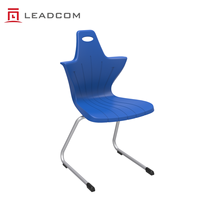 Chaise d'étudiant robuste en polypropylène LEADCOM L-M02, base ergonomique en plastique, chaise de formation, chaises de classe scolaire