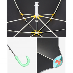 Paraguas con mango en J para niños y niñas, sombrilla de viaje resistente a la lluvia y al viento, Anti UV, de esquina redonda, <span class=keywords><strong>6K</strong></span>, con dibujos animados - Product Image 2