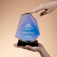Premio grabado personalizado de trofeo de cristal de Color Noble recién llegado para la competencia de configuración de alimentador fuera de línea Penang