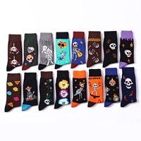 Chaussettes fantaisie Whale Fashion pour les fêtes, chaussettes en coton à motif de crânes de dessin animé pour le Jour des Morts, chaussettes tendance pour Halloween