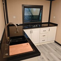 Casa Contenedor de Lujo de Acero Plegable y Expandible de 20 pies, Diseño Moderno Desmontable, Unidad de Vivienda Modular Económica, Dormitorio, Baño, Villa
