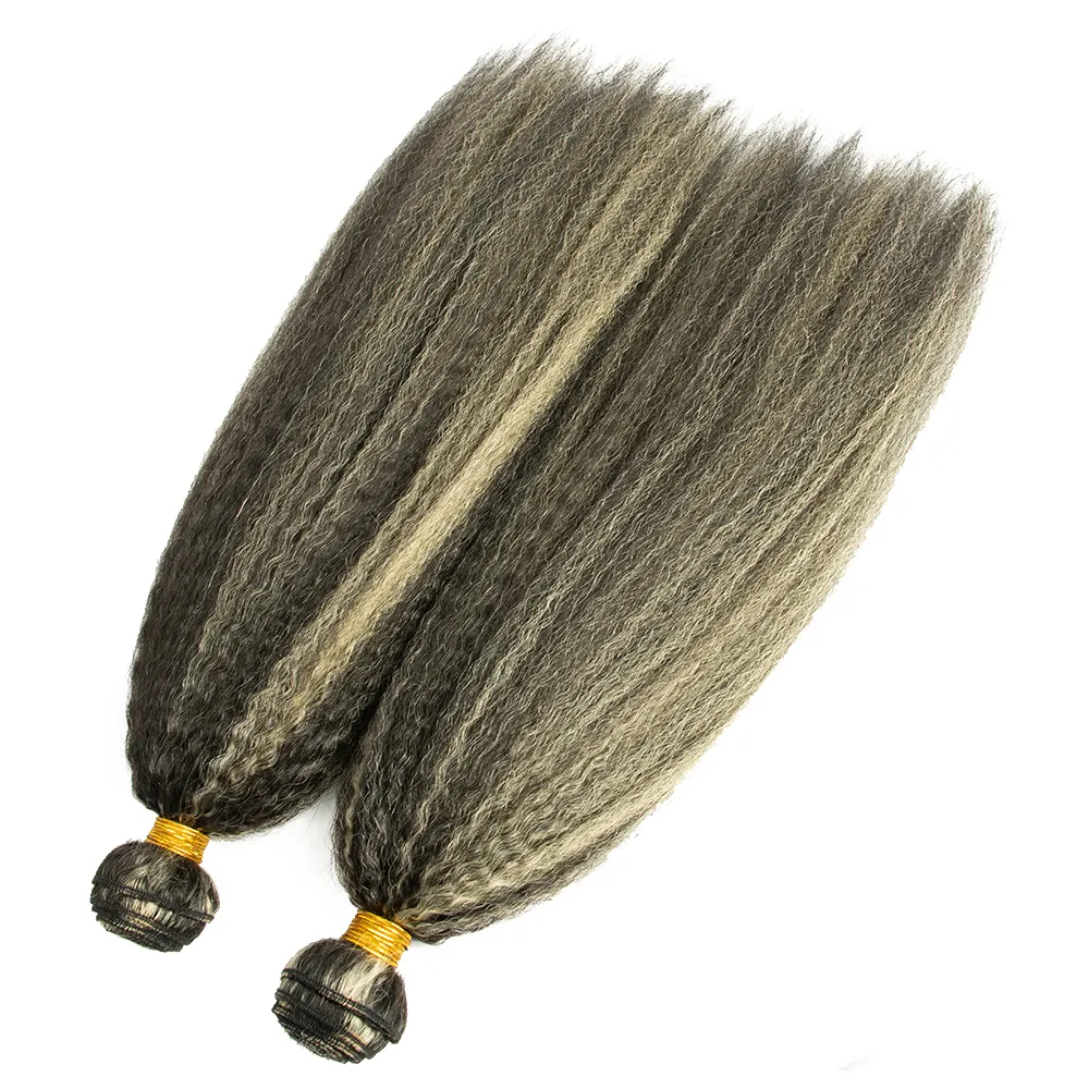 生のインドの髪キューティクル整列人毛バンドル二重描画ベトナムキンキーストレートオンブルカラー髪横糸