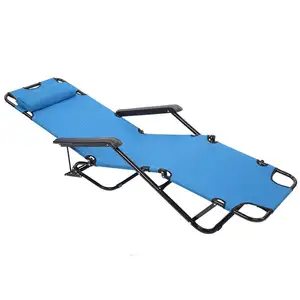 批发户外休闲露台便携式零重力金属框架可调折叠躺椅睡眠