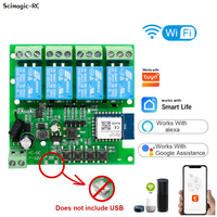 Module de relais WiFi 4 canaux E0405 DC 7-32V, interrupteur d'automatisation domestique intelligent, télécommande sans fil, compatible avec l'application Tuya Smart Life