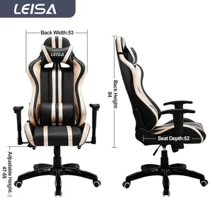 E-sports OEM ODM kursi game ergonomis, kursi Gaming kantor balap putar PC besar dengan sandaran kaki