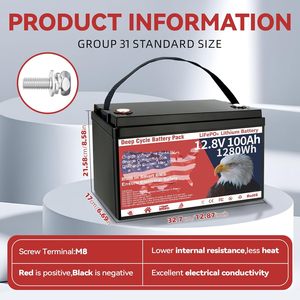 Batterie LiFePO4 12V 100Ah 31 Iron15000+ avec BMS intégré, 1280Wh, protection contre les basses températures, système solaire, fabriqué en Chine - Product Image 3