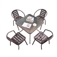 Ensemble de table et de chaises en fer pour patio extérieur, cour, balcon et restaurant