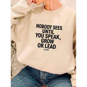 เสื้อเชิ้ตคอกลม <span class=keywords><strong>NOBODY</strong></span> CARES Until YOU CREATE DREAM เสื้อเชิ้ตลำลองแขนยาวสำหรับฤดูหนาวพิมพ์ลายธีมต่างๆ - Product Image 4