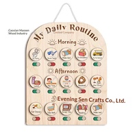 Tableau de Routine Quotidienne pour Enfants en Bois, Décoration et Jouet, Cadeau Personnalisé, Design Moderne et Simple, Vente Flash Transfrontalière