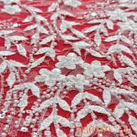 Tissu en dentelle 3D 100% polyester écologique, largeur 130 cm, pour robes de mariée et accessoires de fête