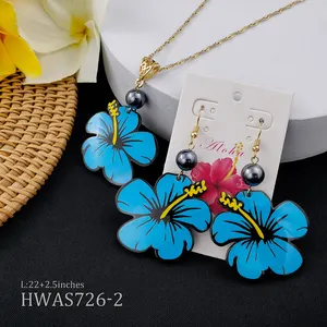 Jewelries hawaiian necklace and earrings flower jewelry Women Baby Girl