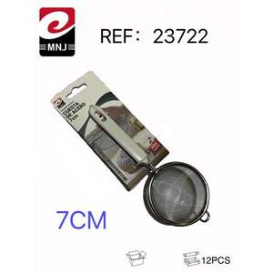 Passoire et égouttoir en métal à mailles fines de 7 cm en sergé double cuir, ustensile de cuisine - Product Image 1