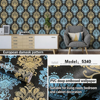 Papier peint 3D de style européen à motifs floraux en relief de précision, antistatique, ignifuge, insonorisant, garantie 3 ans