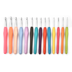 Crochets à crochetage ergonomiques avec manche en caoutchouc <span class=keywords><strong>de</strong></span> 2 à 10 mm, aiguilles à tricoter, outils <span class=keywords><strong>de</strong></span> couture pour le tricot et le tissage - Product Image 1