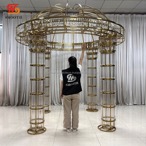 SMOOTH New Arrival Acrylic Wedding Chuppah Stainless Steel Canopy Mandap Crystal Wedding Arch For Event Decoration - Product Image 2