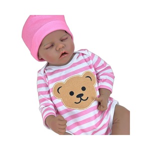 Poupée reborn réaliste de 18 pouces, vêtements rayés, simulation de bébé en vinyle, cadeau d'anniversaire, vente en gros - Product Image 6