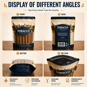 Bolsas de Embalaje de Mylar a Prueba de Olores con Base de Aluminio y Fuelle, Personalizadas, para Cigarros y Tabaco de Hoja Suelta - Product Image 2