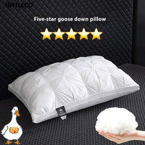 Design di lusso Hotel Hilton cuscini in morbido cotone 100% bianco <span class=keywords><strong>piuma</strong></span> <span class=keywords><strong>d</strong></span>'<span class=keywords><strong>oca</strong></span> <span class=keywords><strong>d</strong></span>'anatra piumino cuscino nucleo letto all'ingrosso Hotel cotone - Product Image 1