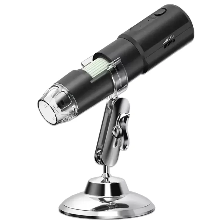 ワイヤレスデジタル顕微鏡1000X倍率WiFiハンドヘルド顕微鏡、調整可能なスタンド付きHDUSB顕微鏡カメラ