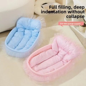 Ganzjährig Ultra-Weiches Winter-Warmes Prinzessinnen-Stil Vollständig Geschlossenes Kariertes Muster Ovale Form Stoff-Typ Handwaschbares Katzenbett Haustierbett - Product Image 3