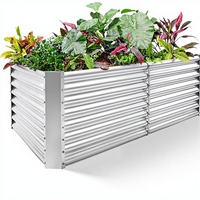 Kit de jardinière surélevée Land Guard 842 ft en acier inoxydable 16 oz avec trous de drainage, design moderne pour légumes d'extérieur
