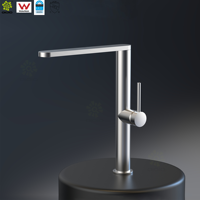 Filigrane 304 acier inoxydable brossé laiton or robinet de cuisine mitigeur d'évier ultra mince