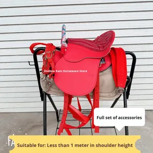 Debaho Pequeño para <span class=keywords><strong>Pony</strong></span> Saddle <span class=keywords><strong>Shetland</strong></span> Sillín occidental para niños Árbol de cuero para ponis domésticos - Product Image 3