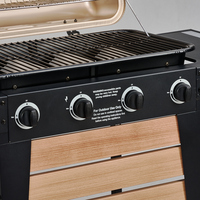 Barbecue au propane à 5 brûleurs, pliable, réglable, portable, pour la cuisine en plein air, sur table, chariot de barbecue, montage facile, acier laminé à froid moderne