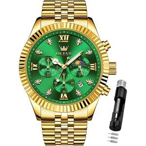 Reloj de Vestir de Lujo para Hombre OLEVS, Reloj de Cuarzo con Fase Lunar, Acero Inoxidable, Resistente al Agua, Luminoso, Calendario Empresarial, Cronógrafo - Product Image 5