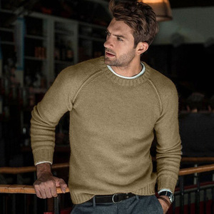 PASUXI, venta al por mayor, suéter informal de talla grande de invierno para hombre, Tops de punto térmicos cómodos de Color sólido a la moda - Product Image 5